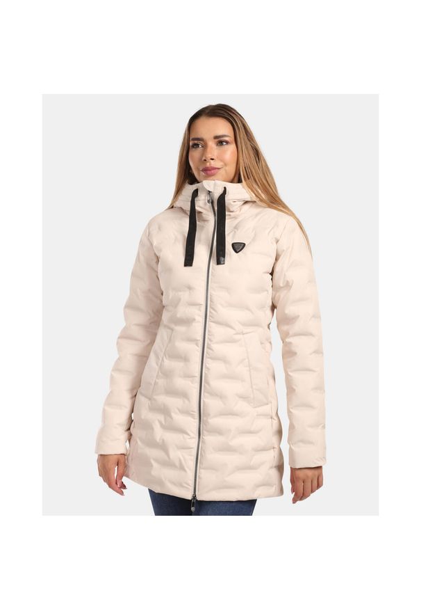 Damski płaszcz zimowy Kilpi BELIZE-W. Kolor: beżowy. Sezon: zima. Sport: turystyka piesza