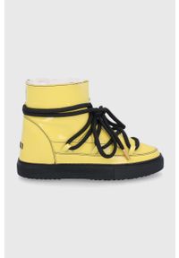 Inuikii Śniegowce kolor żółty. Nosek buta: okrągły. Zapięcie: sznurówki. Kolor: żółty. Materiał: guma, wełna #1