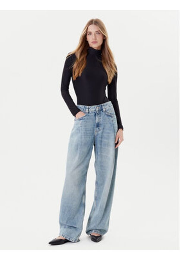 BOSS Jeansy C_Slouchy Pleated Mr 50542435 Niebieski Relaxed Fit. Kolor: niebieski