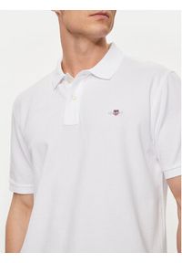 GANT - Gant Polo Shield 2210 Biały Regular Fit. Typ kołnierza: polo. Kolor: biały. Materiał: bawełna