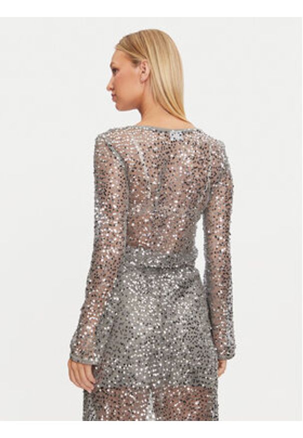 Noisy may - Noisy May Bluzka Paila 27032022 Srebrny Relaxed Fit. Kolor: srebrny. Materiał: syntetyk