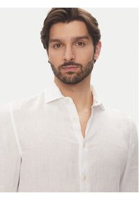 Marc O'Polo Koszula 524 7428 42460 Biały Shaped Fit. Typ kołnierza: polo. Kolor: biały. Materiał: len #5