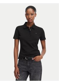 Tommy Jeans Polo Essential DW0DW22820 Czarny Regular Fit. Typ kołnierza: polo. Kolor: czarny. Materiał: bawełna #1
