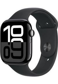 APPLE - Apple Watch Series 10 (GPS) 46mm Mirror Black Aluminum Case with Black Sport Band, M/L (MWWQ3). Styl: sportowy