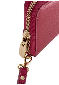 Ochnik - Różowy skórzany portfel damski na pasku. Kolor: różowy. Materiał: skóra #3