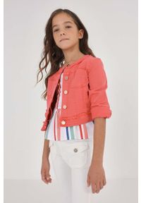 Mayoral kurtka jeansowa dziecięca kolor różowy. Okazja: na co dzień. Kolor: różowy. Materiał: jeans. Styl: casual #6