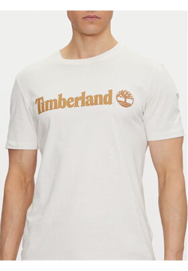 Timberland T-Shirt TB0A5UPQ Écru Regular Fit. Materiał: bawełna