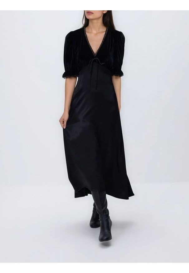 Reserved - Sukienka z wiskozy - czarny. Kolor: czarny. Materiał: wiskoza