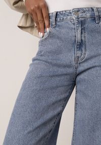 Born2be - Niebieskie Jeansy o Szerokim Kroju z Lyocellem Bawełną i Wysokim Stanem Onisea. Okazja: na co dzień. Stan: podwyższony. Kolor: niebieski. Długość: długie. Styl: casual, elegancki, klasyczny #5