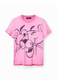 Desigual T-Shirt PINK PANTHER 23SWTK81 Różowy Regular Fit. Kolor: różowy. Materiał: bawełna #3