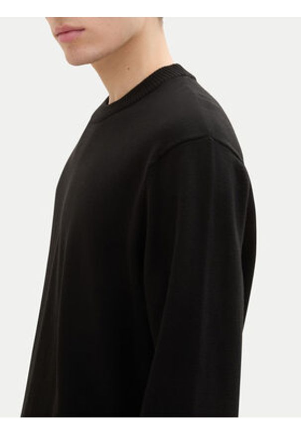 Tom Tailor Denim Sweter 1042509 Czarny Regular Fit. Kolor: czarny. Materiał: bawełna