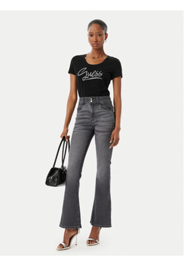 Guess T-Shirt W6RI24 J1314 Czarny Regular Fit. Kolor: czarny. Materiał: bawełna