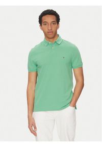 TOMMY HILFIGER - Tommy Hilfiger Polo 1985 MW0MW17770 Zielony Regular Fit. Typ kołnierza: polo. Kolor: zielony. Materiał: bawełna