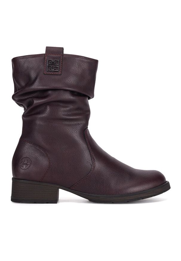 Rieker Botki Z9583-35 Bordowy. Kolor: czerwony. Materiał: materiał