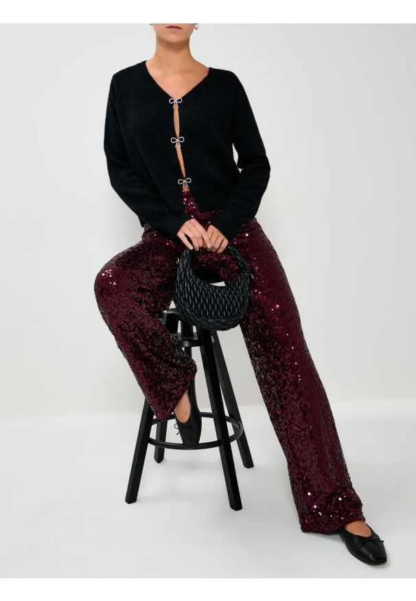 Sinsay - Sweter z kokardami - czarny. Typ kołnierza: kokarda. Kolor: czarny