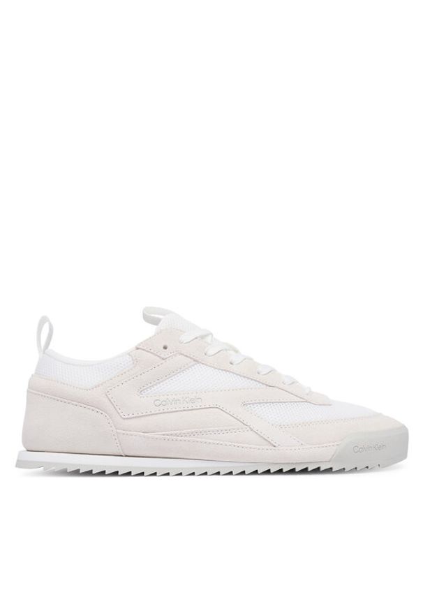Calvin Klein Sneakersy Low Pro Runner Mix Mat HM0HM02208 Biały. Kolor: biały. Materiał: zamsz, skóra