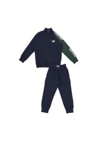 LEONE 1947 APPAREL - Dres klasy juniorskiej z kołnierzem i zamkiem błyskawicznym na całej długości. Okazja: na uczelnię. Kolor: niebieski. Materiał: dresówka. Styl: sportowy