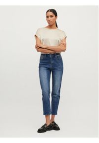 Vila T-Shirt Ellette 14059563 Beżowy Regular Fit. Kolor: beżowy. Materiał: syntetyk #2