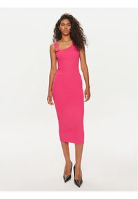 Versace Jeans Couture Sukienka letnia 76HAO947 Różowy Slim Fit. Kolor: różowy. Materiał: bawełna. Sezon: lato