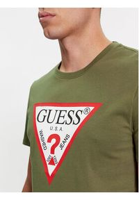 Guess T-Shirt Logo M2YI71 I3Z14 Zielony Slim Fit. Kolor: zielony. Materiał: bawełna #4