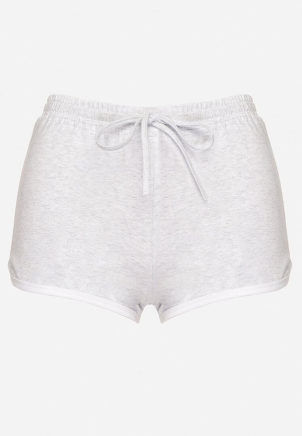 Born2be - Jasnoszare Dresowe Szorty z Bawełny Ozdobione Lamówką Liravonneae. Okazja: na co dzień. Kolor: szary. Materiał: dresówka, bawełna. Wzór: aplikacja. Styl: sportowy, casual