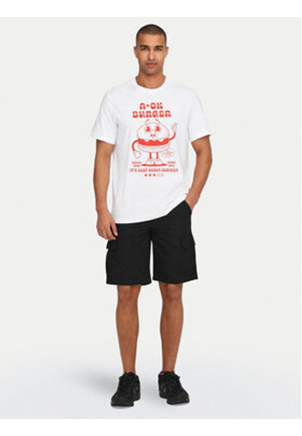 Only & Sons Szorty materiałowe Loc Cargo 22029214 Czarny Regular Fit. Kolor: czarny. Materiał: bawełna