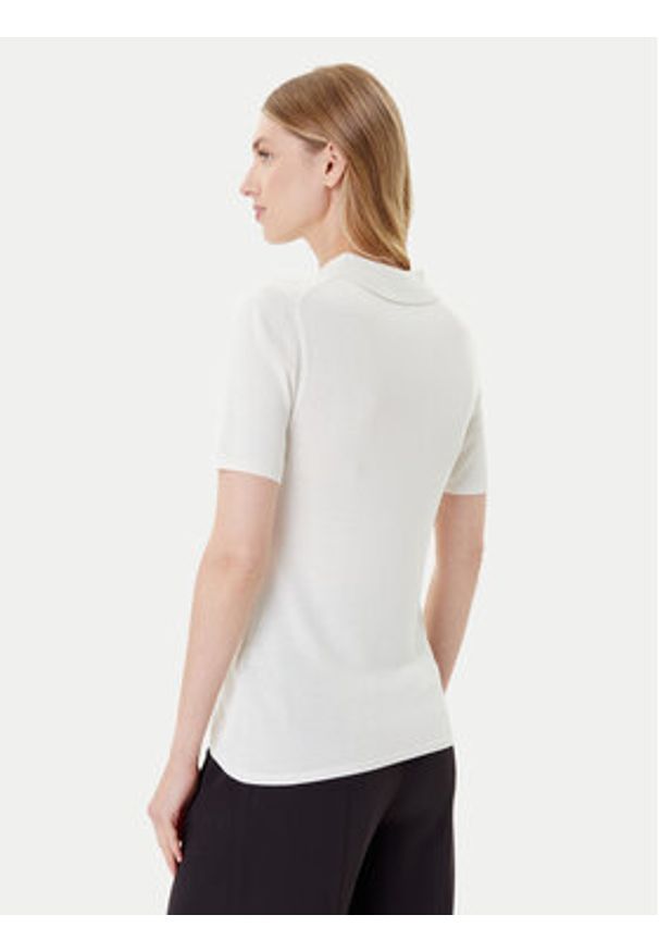 Calvin Klein Polo LV044C341G Biały Regular Fit. Typ kołnierza: polo. Kolor: biały. Materiał: wiskoza