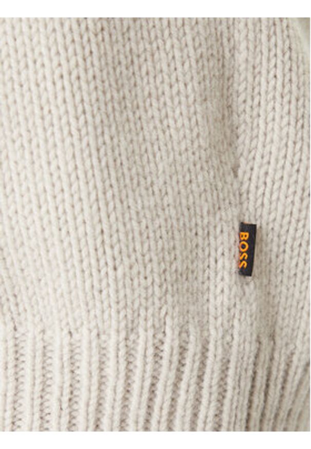 BOSS Sweter Karombo 50548686 Beżowy Regular Fit. Kolor: beżowy. Materiał: wełna