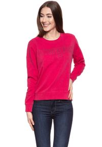 Wrangler - BLUZA WRANGLER DAMSKA CREW SWEAT BRIGHT ROSE W6079HYVC 112130450. Wzór: nadruk #8
