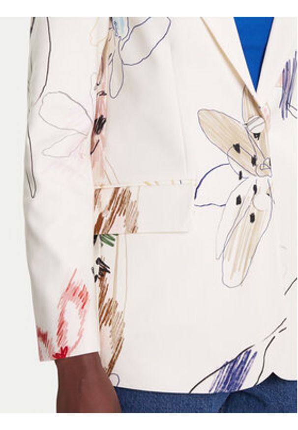 Desigual Marynarka Arty 25WWEW21 Biały Regular Fit. Kolor: biały. Materiał: bawełna