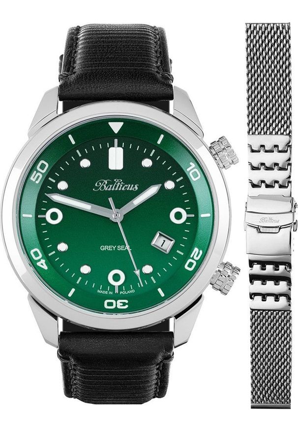 BALTICUS - Zegarek Balticus Zegarek męski Balticus BLT-BALGSGRN czarny. Kolor: czarny