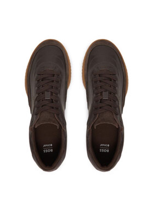 BOSS Sneakersy Careton 50552888 Brązowy. Kolor: brązowy. Materiał: skóra