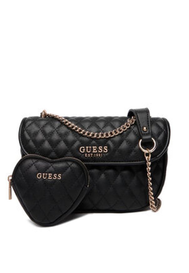 Guess Torebka Atabey HWQG98 94210 Czarny. Kolor: czarny. Materiał: skórzane