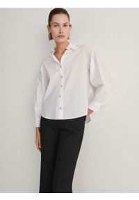 Reserved - Koszula z ozdobnymi guzikami - złamana biel. Materiał: bawełna