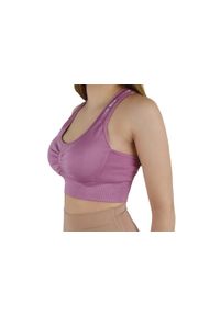 Gym Hero - Biustonosz sportowy damski GymHero Miami Cute Bra. Kolor: fioletowy. Materiał: poliamid, elastan. Sport: fitness