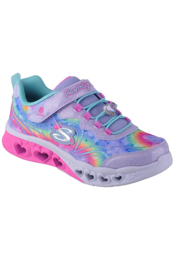 skechers - Buty sportowe Sneakersy dziewczęce, Skechers Flutter Heart Lights-Groovy Swirl. Kolor: różowy. Model: Skechers Sport. Sport: turystyka piesza