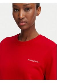 Tommy Jeans Bluza Ess Logo DW0DW22829 Czerwony ciemny Regular Fit. Kolor: czerwony. Materiał: bawełna #3