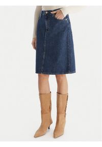 TOMMY HILFIGER - Tommy Hilfiger Spódnica jeansowa WW0WW45666 Granatowy Straight Fit. Kolor: niebieski. Materiał: bawełna #1