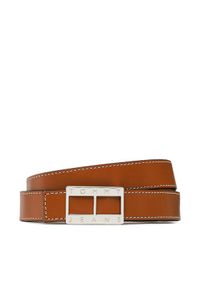 Tommy Jeans Pasek Damski Tjw Heritage Leather 2.5 AW0AW14073 Brązowy. Kolor: brązowy. Materiał: skóra #1