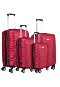 Zestaw walizek podróżnych Peterson PTN 236-SET4 czerwony. Kolor: czerwony. Materiał: materiał