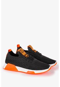 Casu - Czarne buty sportowe sznurowane casu 36/4/21/b-o. Kolor: czarny, wielokolorowy, pomarańczowy