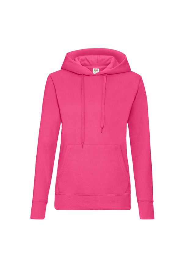 FRUIT OF THE LOOM - Bluza Damska Z Kapturem. Typ kołnierza: kaptur. Kolor: różowy