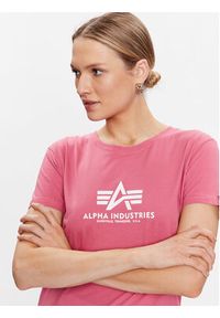 Alpha Industries T-Shirt New Basic 196051 Różowy Regular Fit. Kolor: różowy. Materiał: bawełna #4