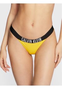 Calvin Klein Swimwear Dół od bikini Intense Power KW0KW01727 Żółty. Kolor: żółty. Materiał: syntetyk #1