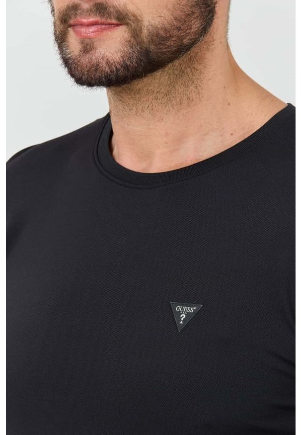 Guess - GUESS Czarny męski longsleeve New Tech Str T, Rozmiar XXL. Kolor: czarny. Długość rękawa: długi rękaw