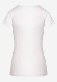 Born2be - Biały Klasyczny Bawełniany T-shirt Zeiola. Okazja: na co dzień. Kolor: biały. Materiał: bawełna. Styl: klasyczny #5