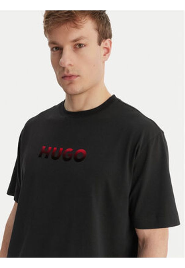Hugo - HUGO T-Shirt Gradient 50556667 Czarny Regular Fit. Kolor: czarny. Materiał: bawełna. Wzór: gradientowy