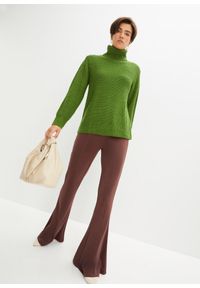 bonprix - Sweter z golfem. Typ kołnierza: golf. Kolor: zielony. Sezon: zima #2