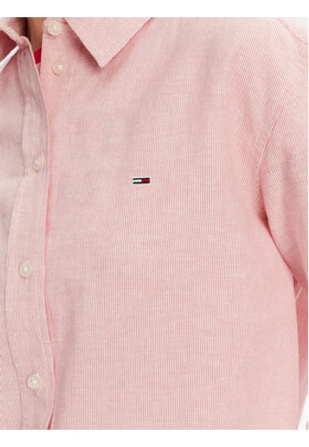 Tommy Jeans Koszula DW0DW20292 Różowy Relaxed Fit. Kolor: różowy. Materiał: bawełna
