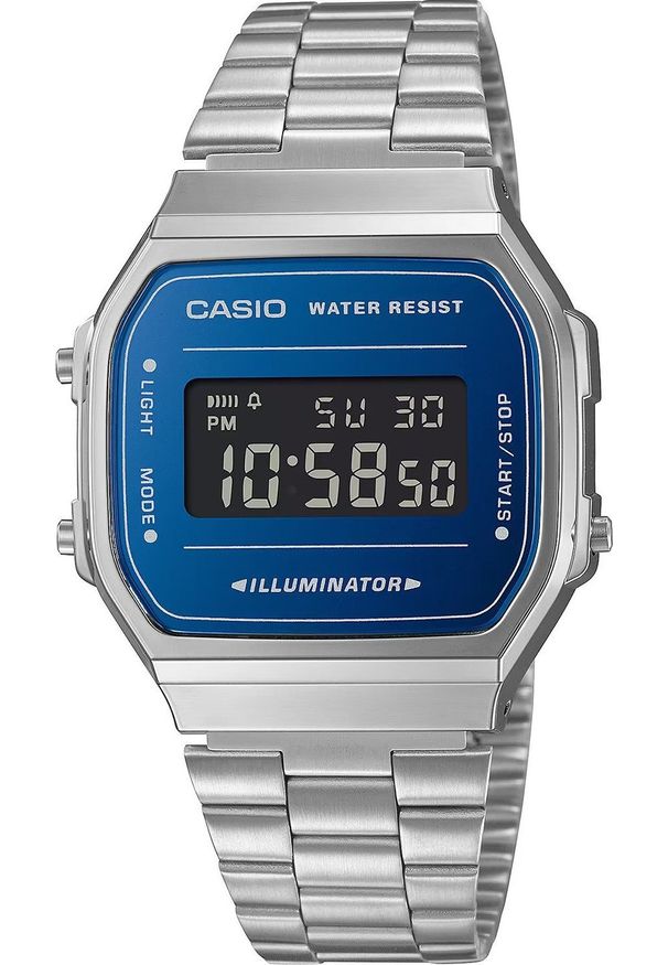 Zegarek Casio Zegarek męski Casio A168WEM-2BEF srebrny. Kolor: srebrny